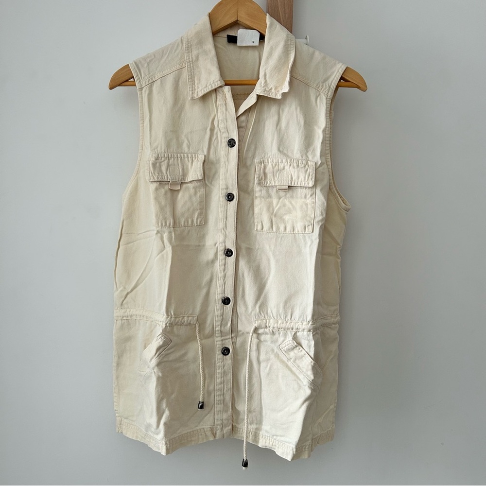 Vintage Sleeveless Utility Shirt Vest